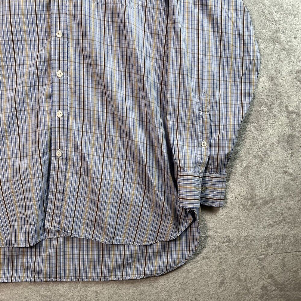 Turnbull & Asser‎ Bespoke Mens Dress Shirt XL?*READ Blue Plaid Button Down - Picture 4 of 16